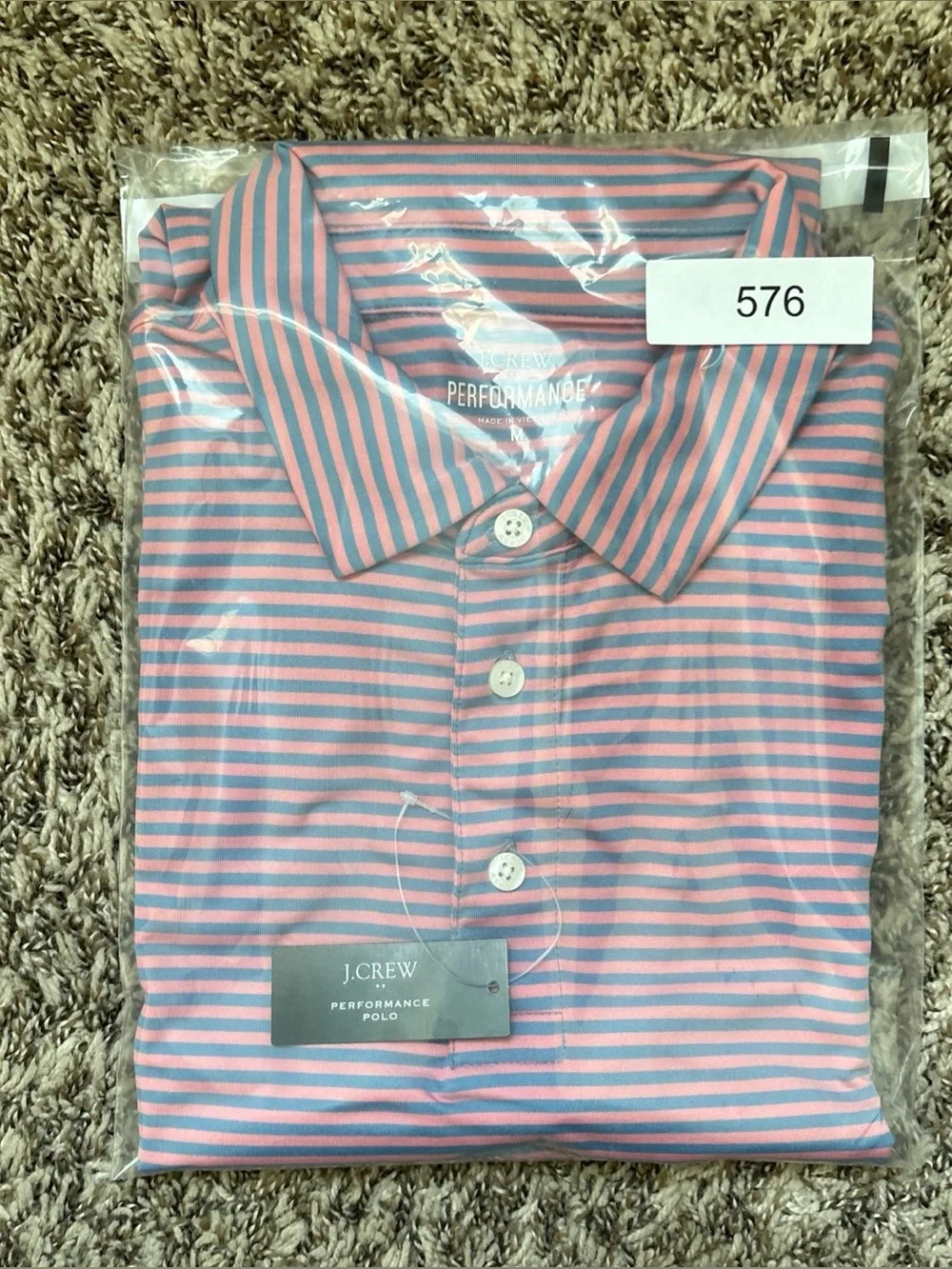J. Crew Striped Polo in Pink and Blue